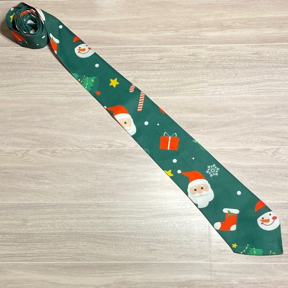 novelty Other - Holiday Green Santa Tie for Men